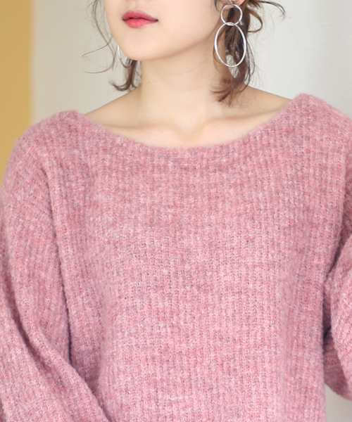 Bab Bou Jeloud（バブブージュルード）の「スヌード付き2WAYキャンディースリーブトップス（ニット/セーター・レディース・オフホワイト/ネイビー/ピンク・FREE）」の5枚目の写真