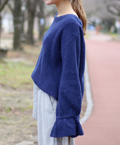 Bab Bou Jeloud（バブブージュルード）の「スヌード付き2WAYキャンディースリーブトップス（ニット/セーター・レディース・オフホワイト/ネイビー/ピンク・FREE）」の13枚目の写真