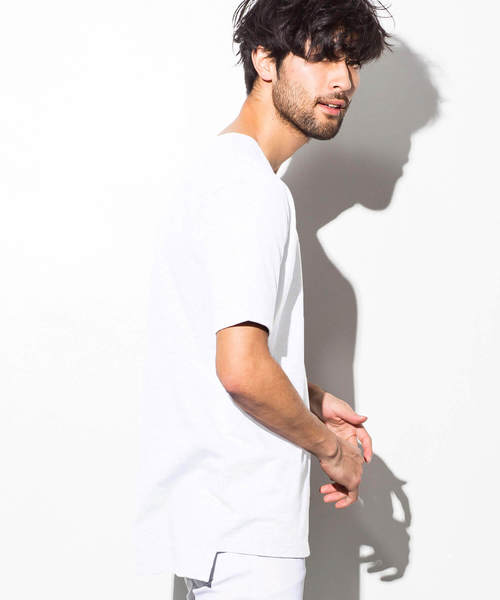 AZ by junhashimoto（エーゼイ バイ ジュンハシモト）の「AZ by junhashimoto(エーゼイ バイ ジュンハシモト)ロング丈 半袖Ｔシャツ（Tシャツ/カットソー・メンズ・ホワイト×ブラック/トップグレー/ブラック/ホワイト・MEDIUM/SMALL/LARGE/X-LARGE）」の9枚目の写真