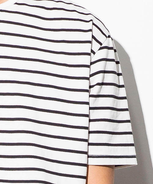 AZ by junhashimoto（エーゼイ バイ ジュンハシモト）の「AZ by junhashimoto(エーゼイ バイ ジュンハシモト)ロング丈 半袖Ｔシャツ（Tシャツ/カットソー・メンズ・ホワイト×ブラック/トップグレー/ブラック/ホワイト・MEDIUM/SMALL/LARGE/X-LARGE）」の18枚目の写真