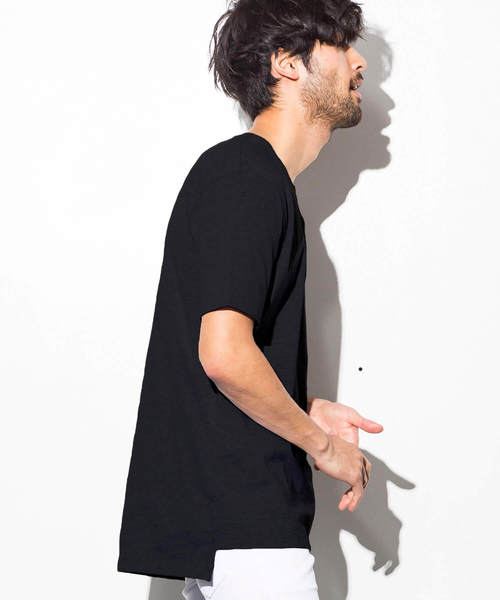 AZ by junhashimoto（エーゼイ バイ ジュンハシモト）の「AZ by junhashimoto(エーゼイ バイ ジュンハシモト)ロング丈 半袖Ｔシャツ（Tシャツ/カットソー・メンズ・ホワイト×ブラック/トップグレー/ブラック/ホワイト・MEDIUM/SMALL/LARGE/X-LARGE）」の21枚目の写真