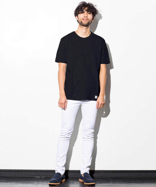 AZ by junhashimoto（エーゼイ バイ ジュンハシモト）の「AZ by junhashimoto(エーゼイ バイ ジュンハシモト)ロング丈 半袖Ｔシャツ（Tシャツ/カットソー・メンズ・ホワイト×ブラック/トップグレー/ブラック/ホワイト・MEDIUM/SMALL/LARGE/X-LARGE）」の22枚目の写真