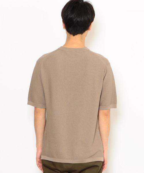 green label relaxing（グリーンレーベルリラクシング）の「SC ウォッシュド カノコ ムジT /　サマーニット ◆（ニット/セーター・メンズ・ベージュ/コバルトブルー・SMALL/LARGE/MEDIUM）」の3枚目の写真