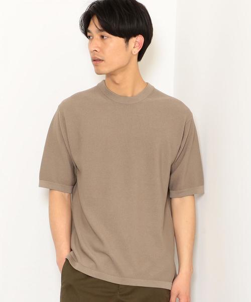 green label relaxing（グリーンレーベルリラクシング）の「SC ウォッシュド カノコ ムジT /　サマーニット ◆（ニット/セーター・メンズ・ベージュ/コバルトブルー・SMALL/LARGE/MEDIUM）」の9枚目の写真