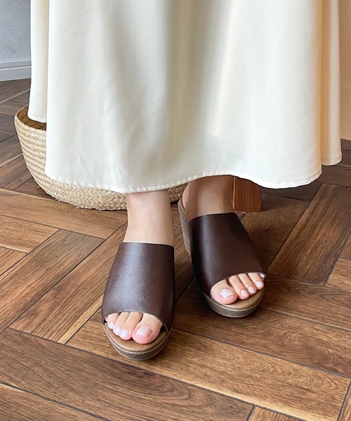 shopnikoniko（ショップニコニコ）の「日本製 サボサンダル 厚底  ジュート風 ストラップ（サンダル・レディース・ブラック/ダークブラウン/ホワイト・S/M/L/LL）」の14枚目の写真