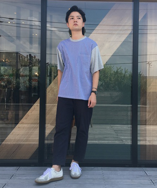 koe(コエ)の「前身切替ポケット付きTシャツ(Tシャツ/カットソー)」|杢グレー