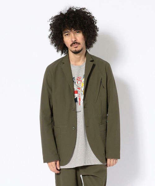 AVIREX(アヴィレックス)の「AVIREX/アヴィレックス/ストレッチ ナイロン テーラードジャケット/STRETCH NYLON JACKET(テーラードジャケット)」|オリーブ