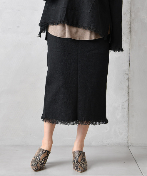 DouDou（ドゥドゥ）の「メキシカンタイトスカート（スカート・レディース・ブラック/オフホワイト/アイボリー・FREE）」の3枚目の写真