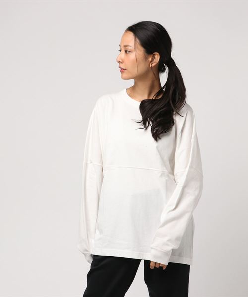 SILVER BULLET(シルバーバレット)の「『CavariA/キャバリア』ビッグシルエットUSAコットンドロップショルダークルーネック長袖Tシャツ(スウェット・メンズ・ホワイト/ブラック/ベージュ/ネイビー/レッド/ライトベージュ・M/L)」の20枚目の写真