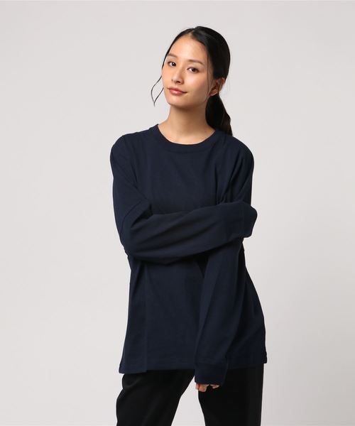 SILVER BULLET(シルバーバレット)の「『CavariA/キャバリア』ビッグシルエットUSAコットンドロップショルダークルーネック長袖Tシャツ(スウェット・メンズ・ホワイト/ブラック/ベージュ/ネイビー/レッド/ライトベージュ・M/L)」の8枚目の写真