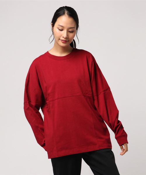 SILVER BULLET(シルバーバレット)の「『CavariA/キャバリア』ビッグシルエットUSAコットンドロップショルダークルーネック長袖Tシャツ(スウェット・メンズ・ホワイト/ブラック/ベージュ/ネイビー/レッド/ライトベージュ・M/L)」の16枚目の写真