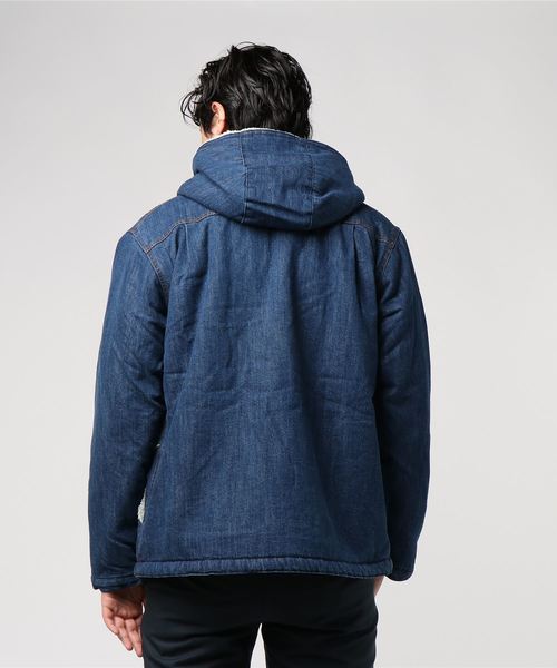 セール Univerd72 デニム ボア ボア フードジャケット デニムジャケット Houston ヒューストン のファッション 最新の激安 の特別セーフの