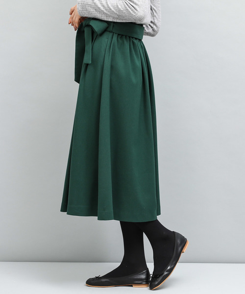 VIS（ビス）の「【泉里香着用アイテム】ベルト付ミモレ丈スカート（スカート・レディース・ネイビー/グリーン/キャメル・S/M）」の9枚目の写真