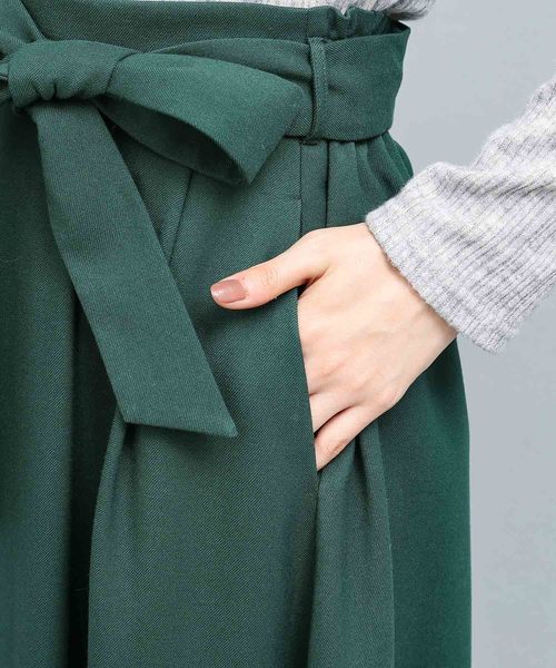 VIS（ビス）の「【泉里香着用アイテム】ベルト付ミモレ丈スカート（スカート・レディース・ネイビー/グリーン/キャメル・S/M）」の6枚目の写真