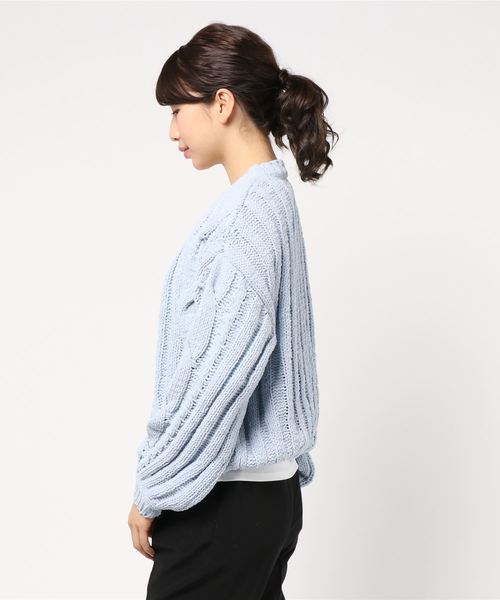 Momo♡ ebure☆ケーブルニットカーディガン ebure エブール ケーブルニット ニットカーディガン