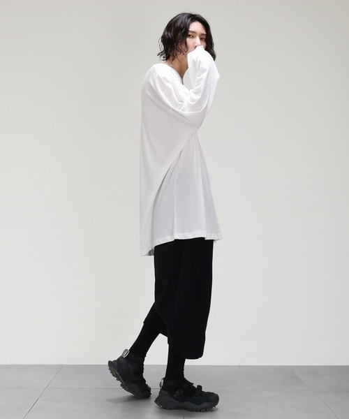 薄手ロングカットソー ビッグシルエット（Tシャツ/カットソー）｜minsobi（ミンソビ）