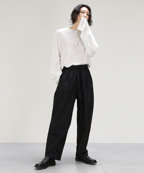 薄手ロングカットソー ビッグシルエット（Tシャツ/カットソー）｜minsobi（ミンソビ）