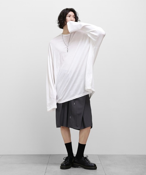 薄手ロングカットソー ビッグシルエット（Tシャツ/カットソー）｜minsobi（ミンソビ）