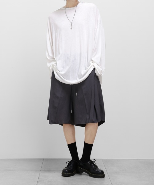 薄手ロングカットソー ビッグシルエット（Tシャツ/カットソー）｜minsobi（ミンソビ）