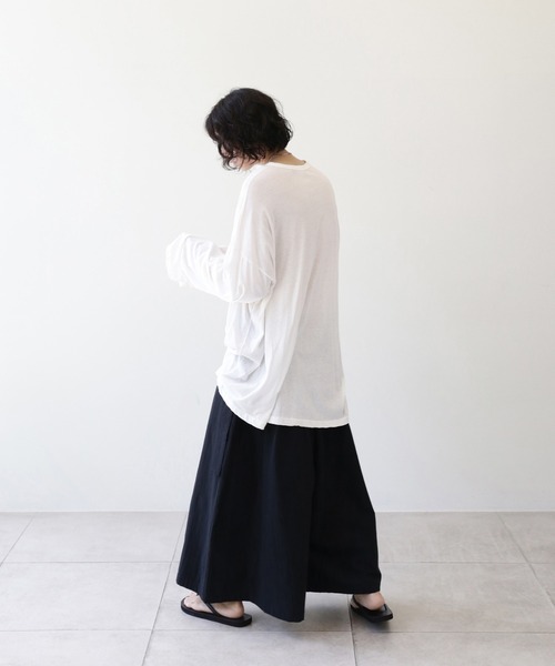 薄手ロングカットソー ビッグシルエット（Tシャツ/カットソー）｜minsobi（ミンソビ）