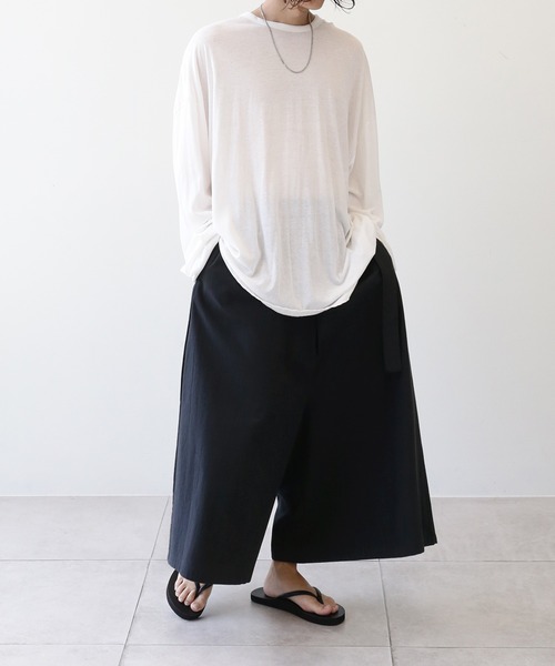 薄手ロングカットソー ビッグシルエット（Tシャツ/カットソー）｜minsobi（ミンソビ）