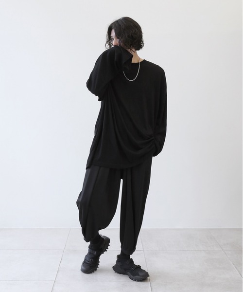 薄手ロングカットソー ビッグシルエット（Tシャツ/カットソー）｜minsobi（ミンソビ）