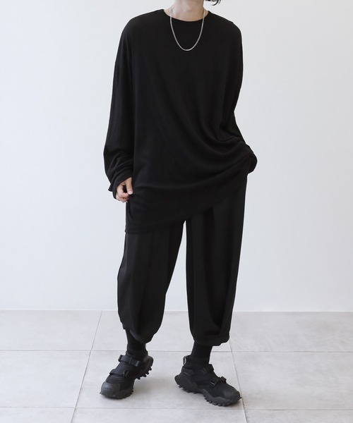 薄手ロングカットソー ビッグシルエット（Tシャツ/カットソー）｜minsobi（ミンソビ）
