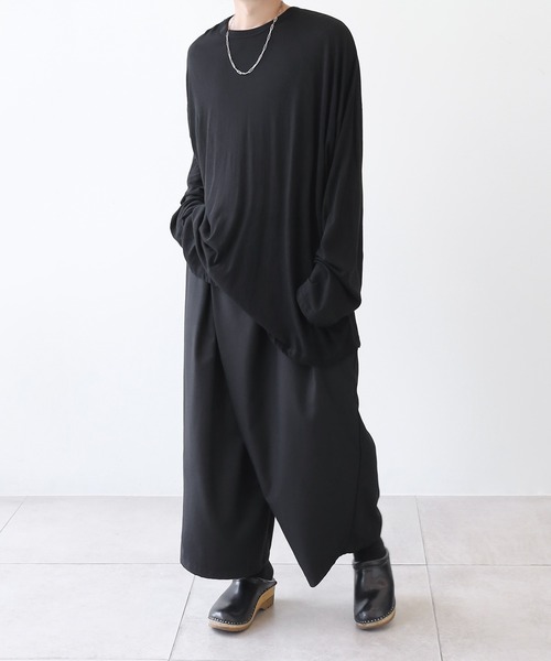 薄手ロングカットソー ビッグシルエット（Tシャツ/カットソー）｜minsobi（ミンソビ）