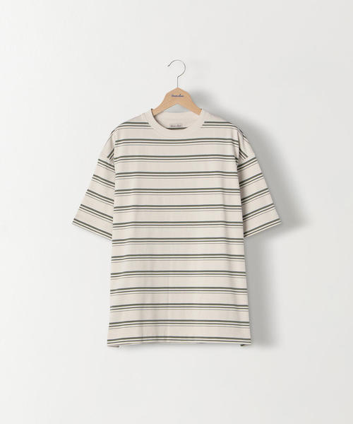 Steven Alan（スティーブンアラン）の「＜Steven Alan＞ HI-DENS BORDER CREW NECK TEE-BOLD/Tシャツ（Tシャツ/カットソー・メンズ・ダークグレー/ホワイト/ベージュ/ブラウン/ブラック・LARGE/X-LARGE/SMALL/MEDIUM）」の8枚目の写真