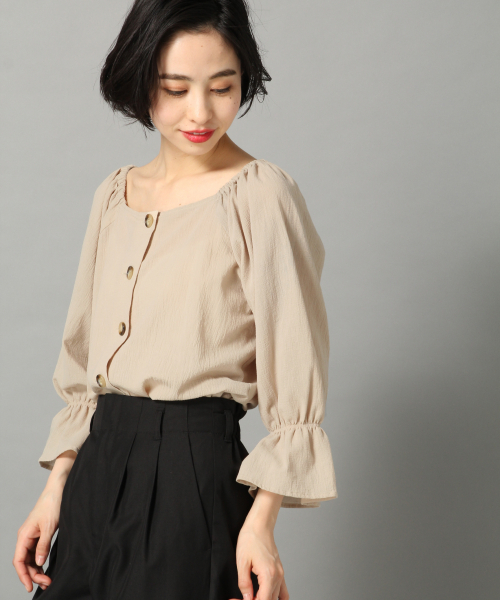 LOWRYS FARM（ローリーズファーム）の「スクエア２ＷＡＹブラウス　836521（シャツ/ブラウス・レディース・ブラック/ベージュ/オフホワイト/グリーン・FREE）」の8枚目の写真