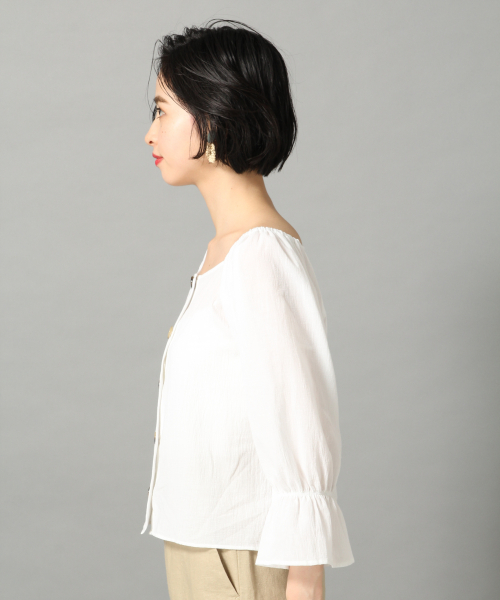 LOWRYS FARM（ローリーズファーム）の「スクエア２ＷＡＹブラウス　836521（シャツ/ブラウス・レディース・ブラック/ベージュ/オフホワイト/グリーン・FREE）」の7枚目の写真