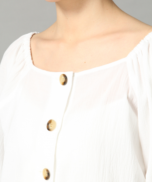 LOWRYS FARM（ローリーズファーム）の「スクエア２ＷＡＹブラウス　836521（シャツ/ブラウス・レディース・ブラック/ベージュ/オフホワイト/グリーン・FREE）」の18枚目の写真