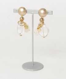 【lulugiraffe】マットゴールドケシパールピアス