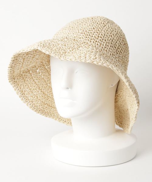 STYLEBLOCK（スタイルブロック）の「バックリボンデザインつば広麦わら帽子（ハット・レディース・ブラック/ベージュ/カーキ/ピンク/ブラウン系その他/キャメル/ピンク系その他・FREE）」の3枚目の写真
