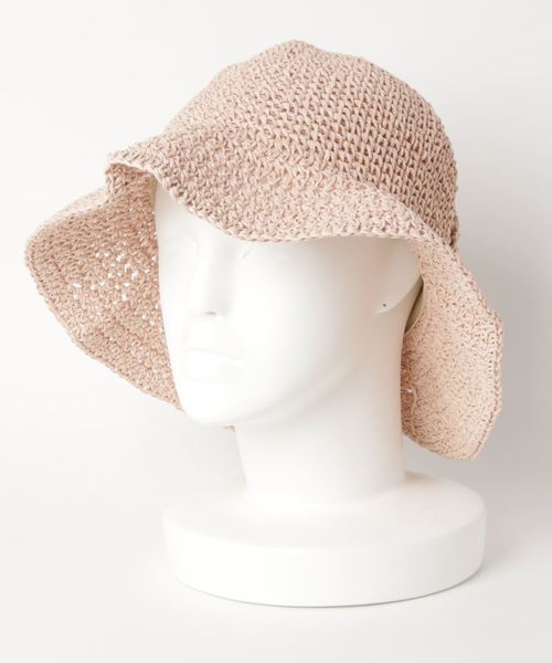 STYLEBLOCK（スタイルブロック）の「バックリボンデザインつば広麦わら帽子（ハット・レディース・ブラック/ベージュ/カーキ/ピンク/ブラウン系その他/キャメル/ピンク系その他・FREE）」の6枚目の写真