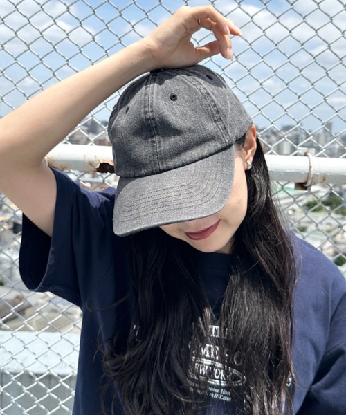 newhattan(ニューハッタン)の「【newhattan】ニューハッタン 無地 ストーン ウォッシュド ツイル ローキャップ 帽子/STONE WASHED TWILL CAP(キャップ・レディース・ホワイト/ブラック/カーキ/オリーブ/ネイビー/ライトインディゴブルー/ダークブルー/ライトブラック/チャコールグレー/ライトイエロー/オレンジ系その他/ライトベージュ/ダークブラウン/グレー/ダークグリーン/ライム/ダークブラック/ピンク・FREE)」の4枚目の写真