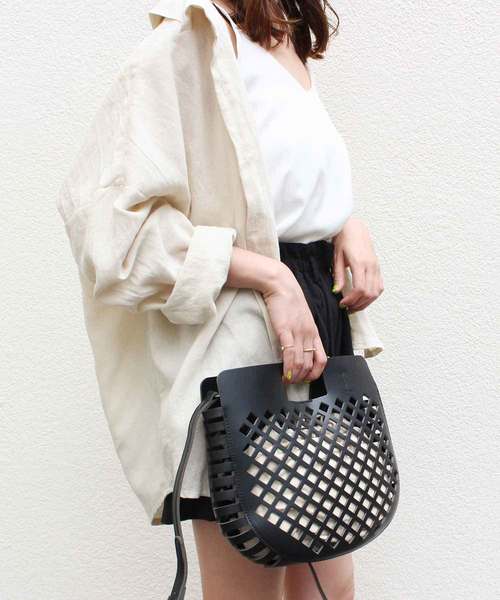 MODE ROBE（モードローブ）の「メッシュハンドバッグ（トートバッグ・レディース・ブラック/ベージュ/アイボリー・FREE）」の4枚目の写真