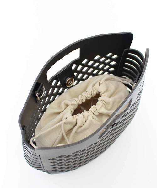 MODE ROBE（モードローブ）の「メッシュハンドバッグ（トートバッグ・レディース・ブラック/ベージュ/アイボリー・FREE）」の7枚目の写真