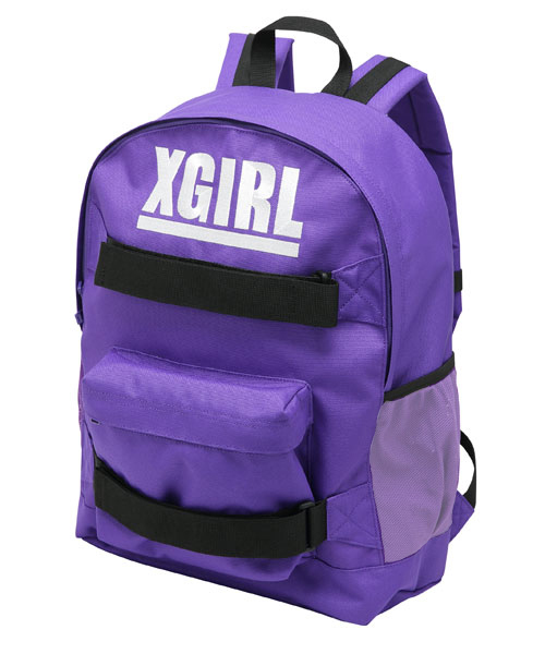 X-girl(エックスガール)の「SK8 BACKPACK 2014(バックパック/リュック・レディース・ブラック/パープル/オレンジ/ネイビー・ONE SIZE)」の4枚目の写真