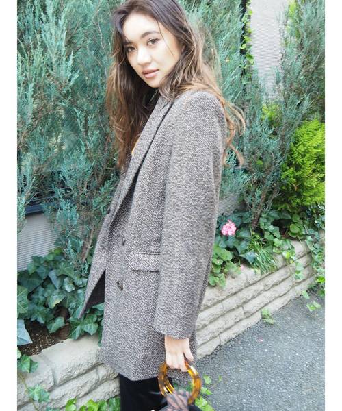 EVRIS(エヴリス)の「ロングテーラードジャケット(テーラードジャケット・レディース・ブラック/ブラウン・FREE)」の6枚目の写真