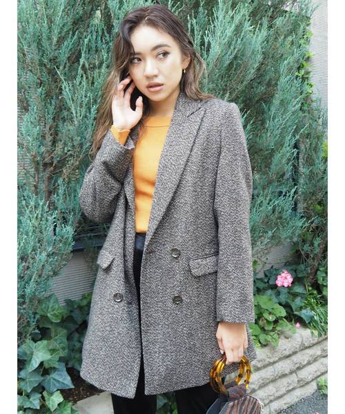 EVRIS(エヴリス)の「ロングテーラードジャケット(テーラードジャケット・レディース・ブラック/ブラウン・FREE)」の7枚目の写真