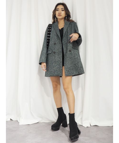 EVRIS(エヴリス)の「ロングテーラードジャケット(テーラードジャケット・レディース・ブラック/ブラウン・FREE)」の15枚目の写真