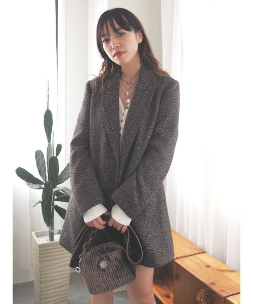 EVRIS(エヴリス)の「ロングテーラードジャケット(テーラードジャケット・レディース・ブラック/ブラウン・FREE)」の19枚目の写真