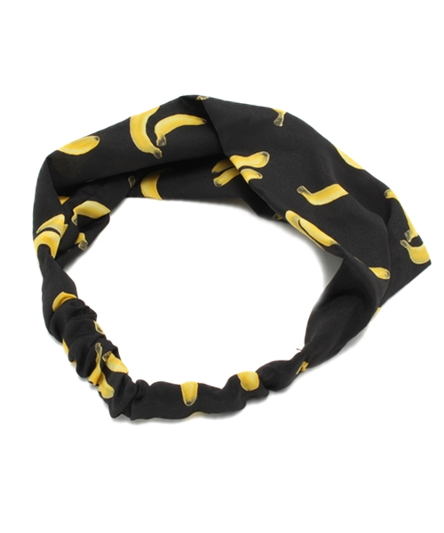 one after another NICE CLAUP（ワンアフターアナザーナイスクラップ）の「【ナイスクラップ】バナナ柄ヘアバン（ヘアバンド・レディース・ホワイト/ブラック・FREE）」の5枚目の写真