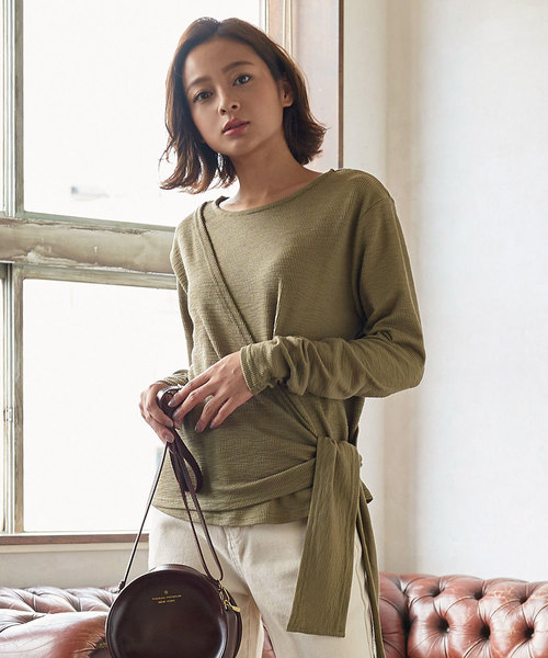 KOBE LETTUCE(コウベレタス)の「サイドリボンレイヤードトップス(Tシャツ/カットソー・レディース・ブラック/カーキ/ピンク系その他・FREE)」の10枚目の写真