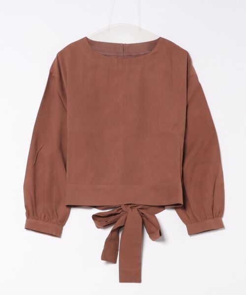 STYLEBLOCK（スタイルブロック）の「ツイルピーチバックリボンボリュームスリーブブラウス（シャツ/ブラウス・レディース・ベージュ/キャメル/ブラック・M）」の3枚目の写真