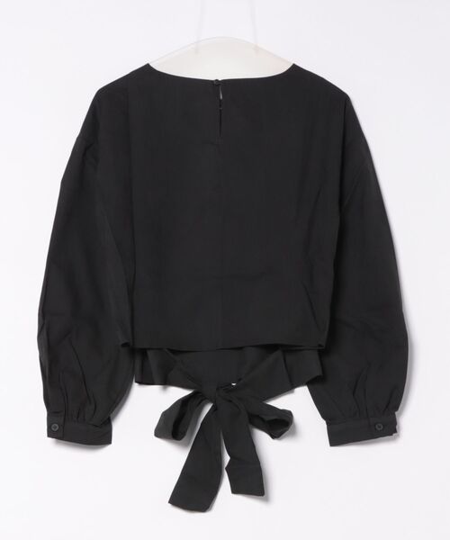 STYLEBLOCK（スタイルブロック）の「ツイルピーチバックリボンボリュームスリーブブラウス（シャツ/ブラウス・レディース・ベージュ/キャメル/ブラック・M）」の4枚目の写真