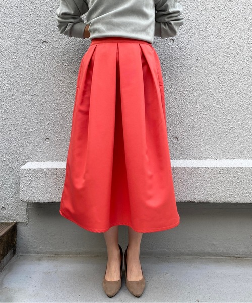 BE NEAT（ビーニート）の「【日本製】ディープタックスカート（スカート・レディース・ベージュ/オレンジ/グリーン・M）」の19枚目の写真