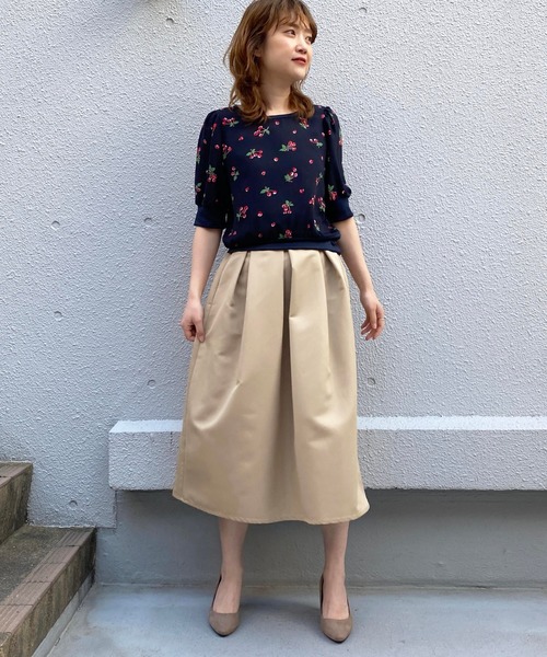 BE NEAT（ビーニート）の「【日本製】ディープタックスカート（スカート・レディース・ベージュ/オレンジ/グリーン・M）」の10枚目の写真