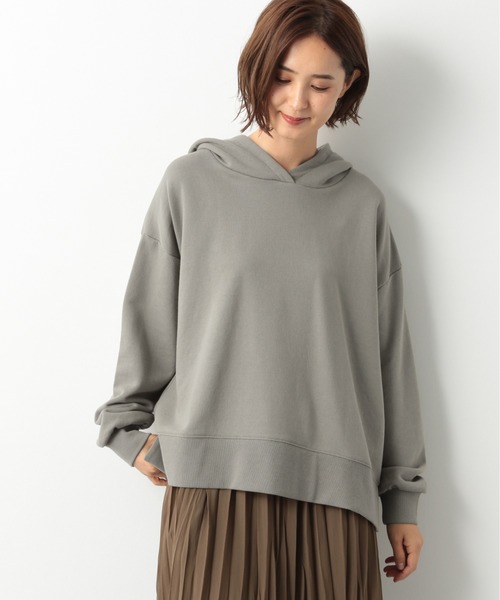 LEPSIM（レプシィム）の「【WEB限定】ルーズウラケフードパーカー　873176（パーカー・レディース・アイボリー/ミント/グレイッシュベージュ/カーキ/モカ/ブラック/オフホワイト/ブラウン/ピンク/ブルー/ライトベージュ・FREE）」の8枚目の写真